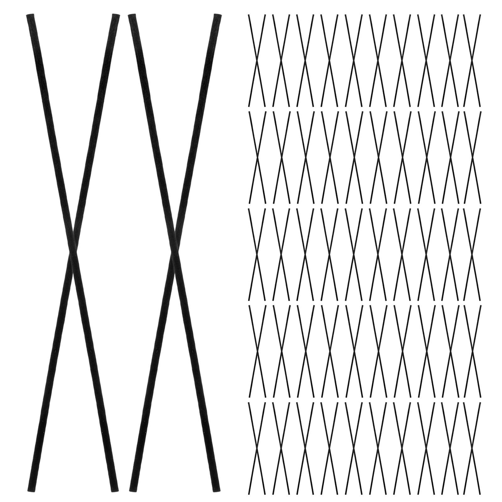 Home Fragrance Diffuser Refills - 200 stuks zwarte diffuserstokjes van vezel