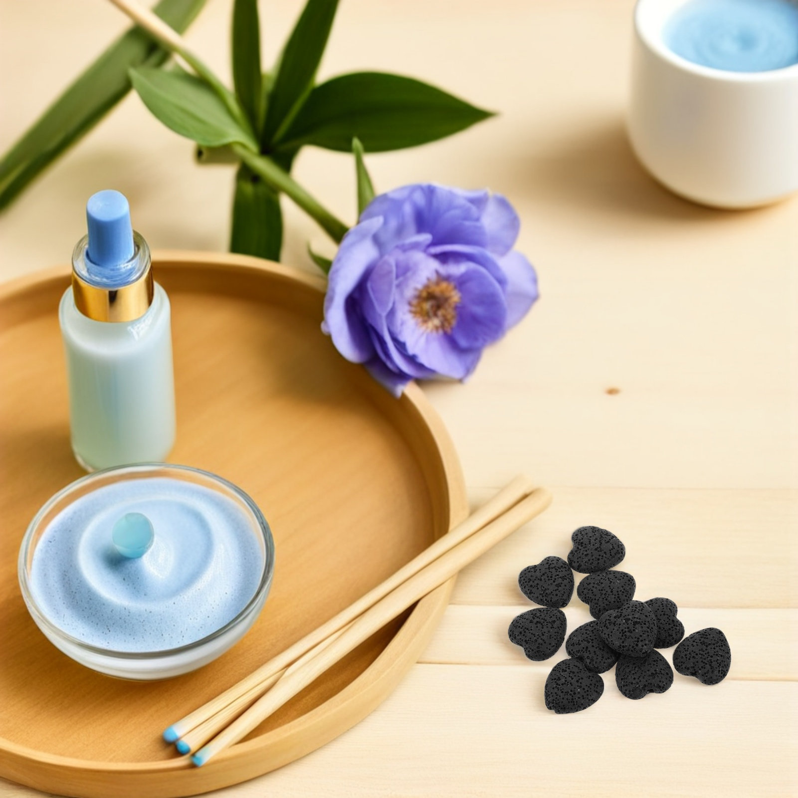 Home Fragrance Us - 20 stuks Aromatherapie Hartvormige Lavastenen Diffuser