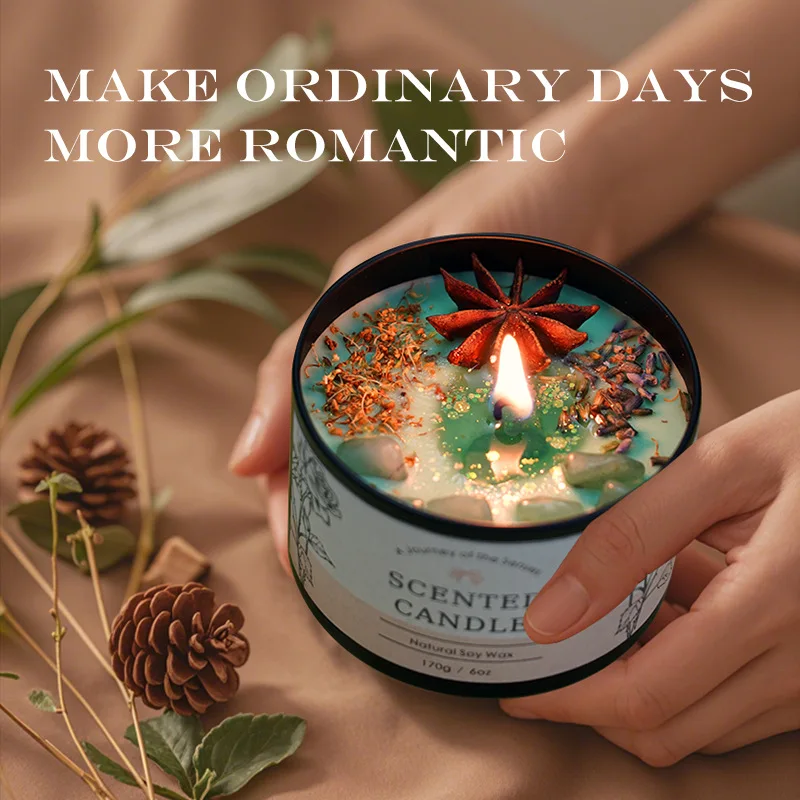 Home Fragrance Us - Creatieve kristallen aromatherapiekaars 6OZ - langdurig