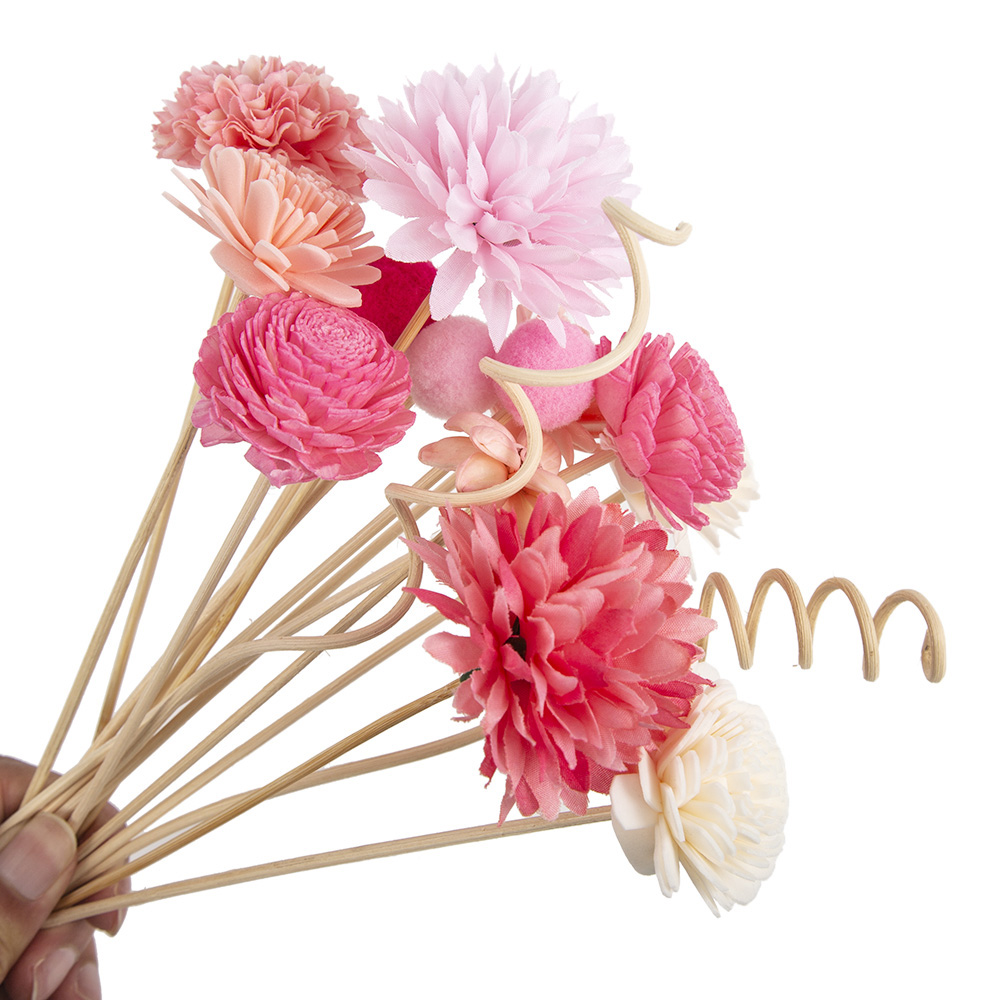 Home Fragrance London - 15 Stuks Rode Simulatie Bloemen Riet