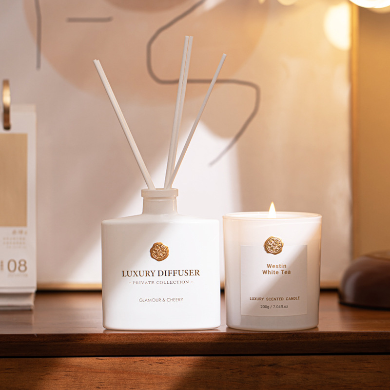 Home Fragrance Wax Melts - Reed Diffuser & Geurkaars Giftset, Geurdiffuser