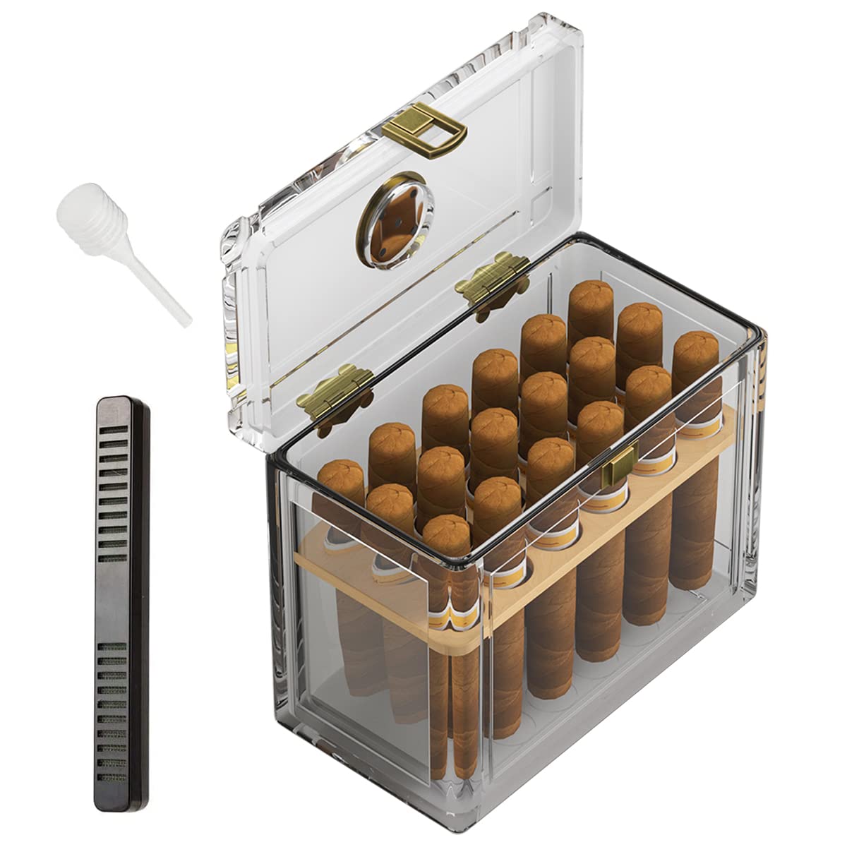 Acryl Sigaar Humidor Met Hygro - Home Fragrance Maple Walnut recensie en prijs